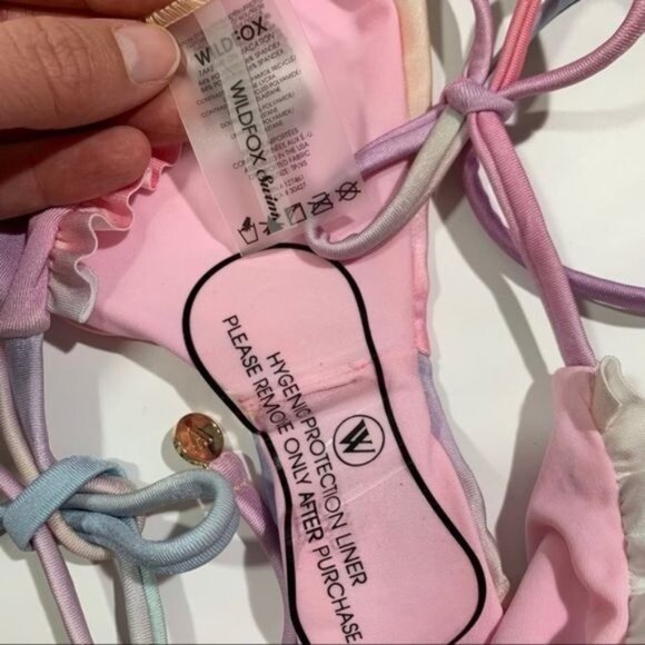 Wildfox Fairy Hologram Pastel Bikini Size XS Tank & String Bikini Bottom New - Picture 7 of 9